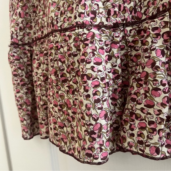 NINA RICCI • Paris• Pink Poppy Floral Linen Skirt 36| 4 Made in France - Picture 8 of 16